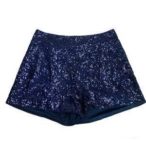 Cider blue sequin high waisted shorts Sz XL NWT